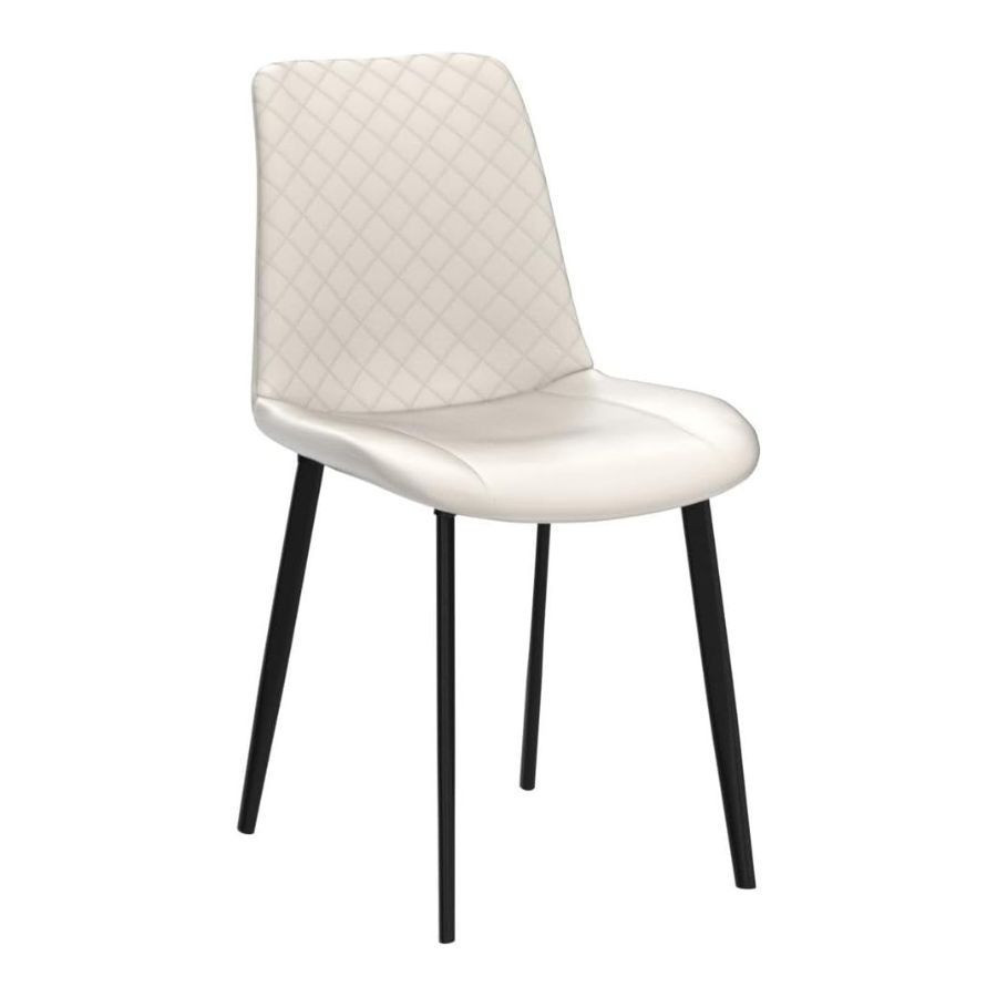 Silla moderna de piel sintética color beige