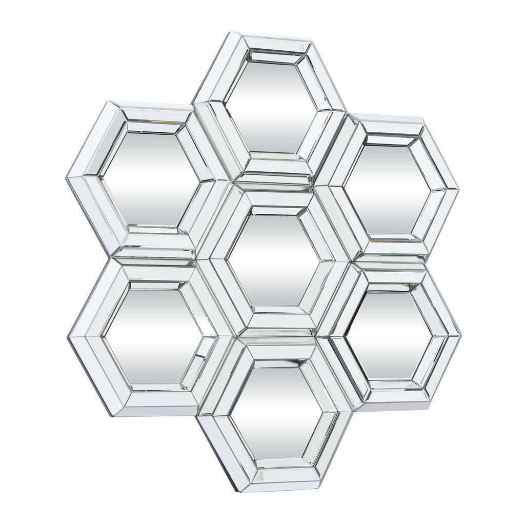 Espejo geometrico diseño hexagono 39 x 41″
