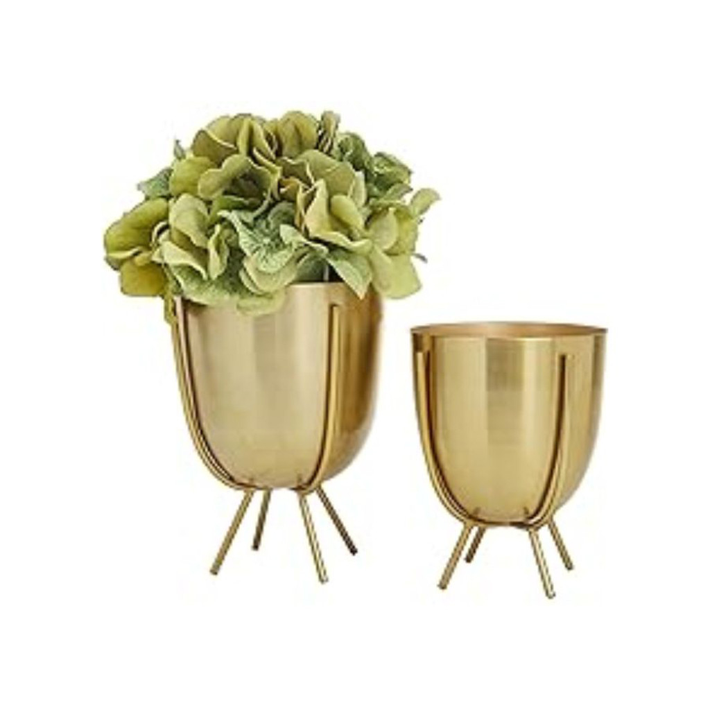 Maceta de Metal dorado Cosmopolitan set de 2