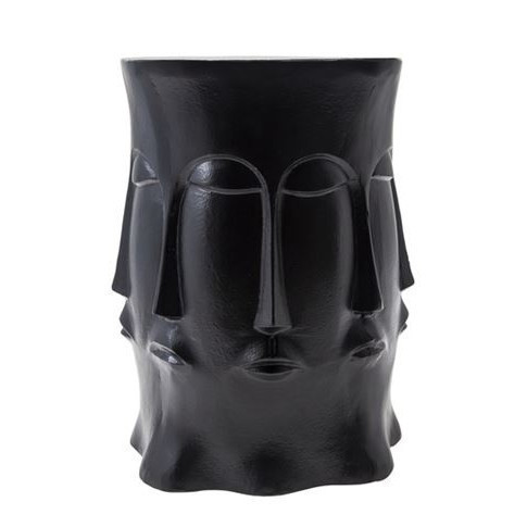 Stool multifacetico de metal negro 13 x 12 x 17″