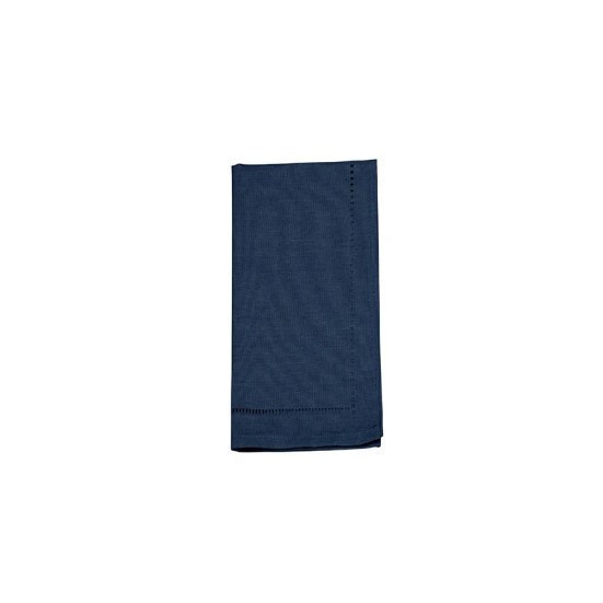Set de 4 servilletas lino azul negro