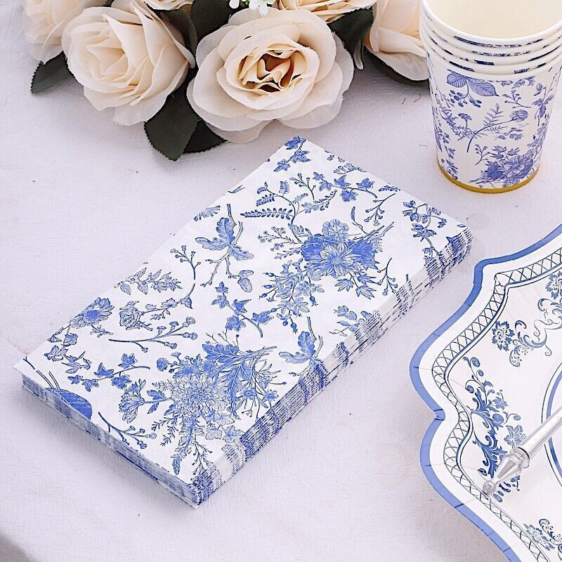 Set de 6 servilletas cocteleras azulejo azul