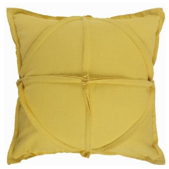 Cojín decorativo amarillo diseño circulo cuatro secciones