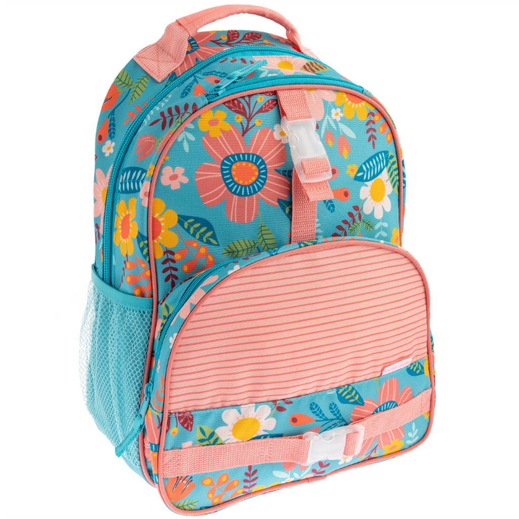 Mochila grandeen turquesa estampado de flor