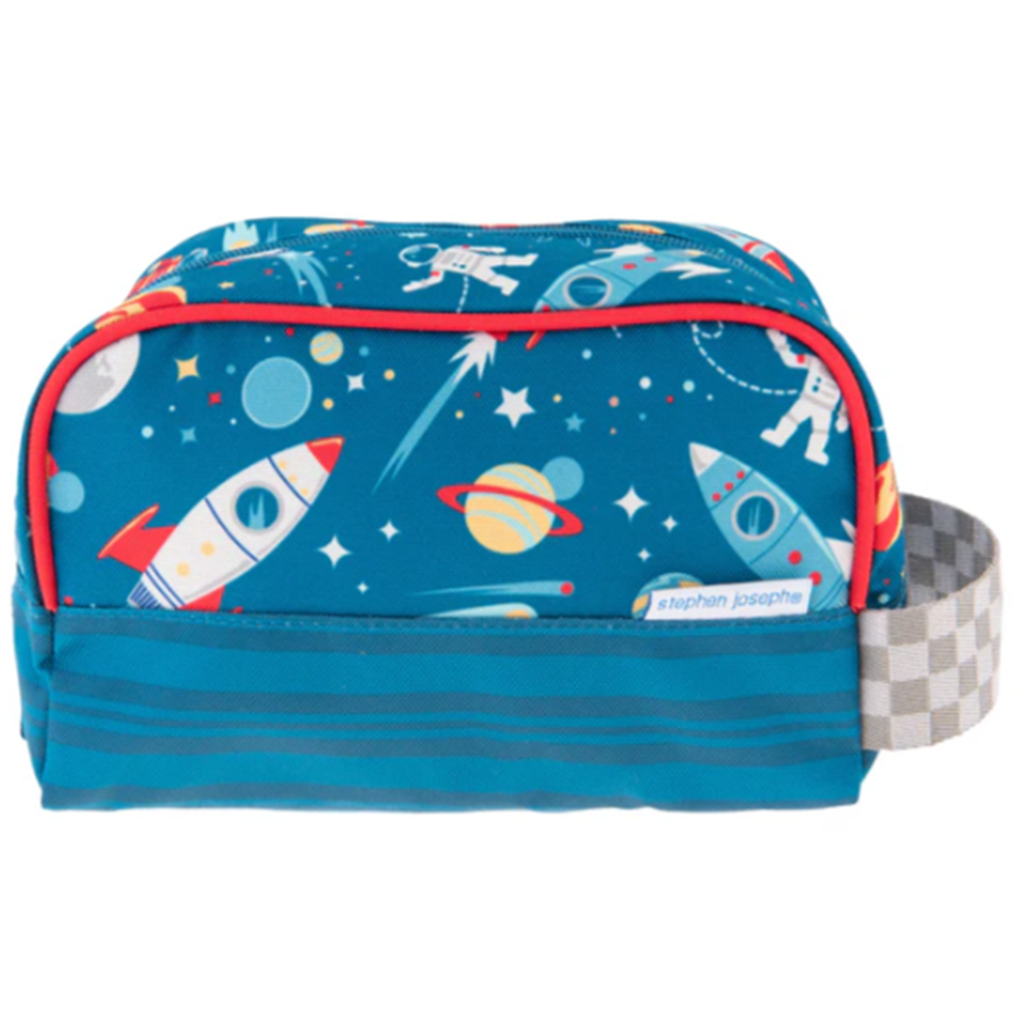 Bolsa con diseño de nave espacial fondo azul