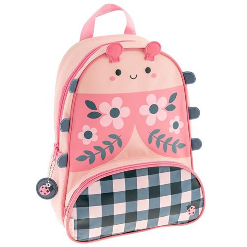 Mochila diseño de mariquita rosa y cuadros