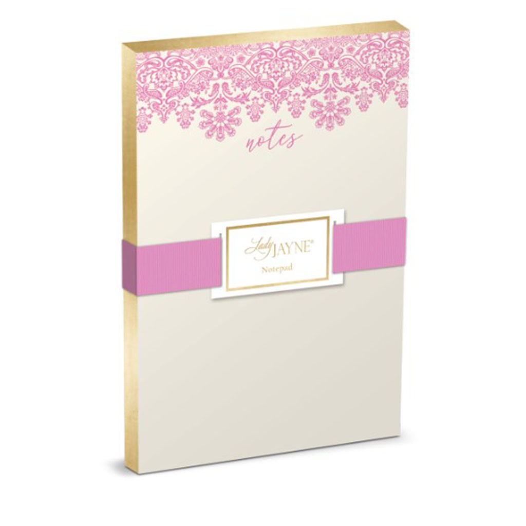 Block de notas doradas flores borde superior 4 x 6″