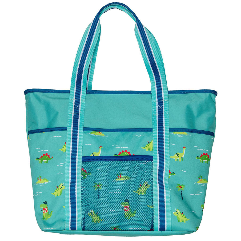 Bolsa de playa con diseño de dinosaurio  18 x 13″