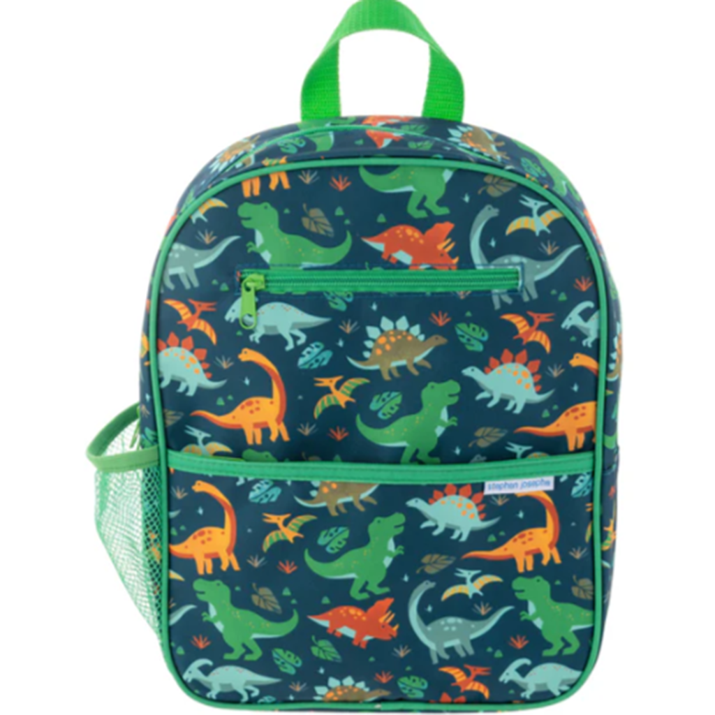 Mochila clasica verde diseño de dinosaurios