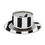 Taza té c/ platillo de porcelana colección sol y sombra