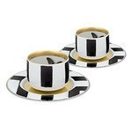 Juego 2 tazas café c/ platillo de porcelana colección sol y sombra