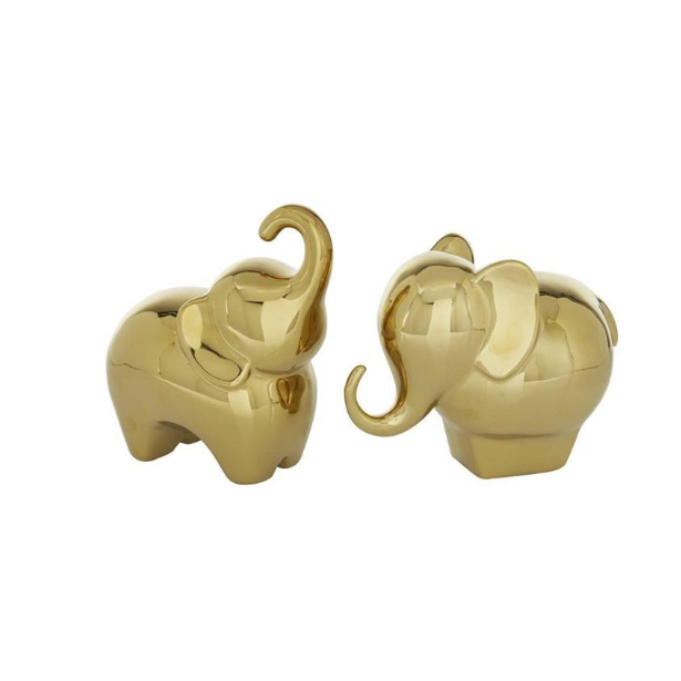Elefante dorado de ceramica