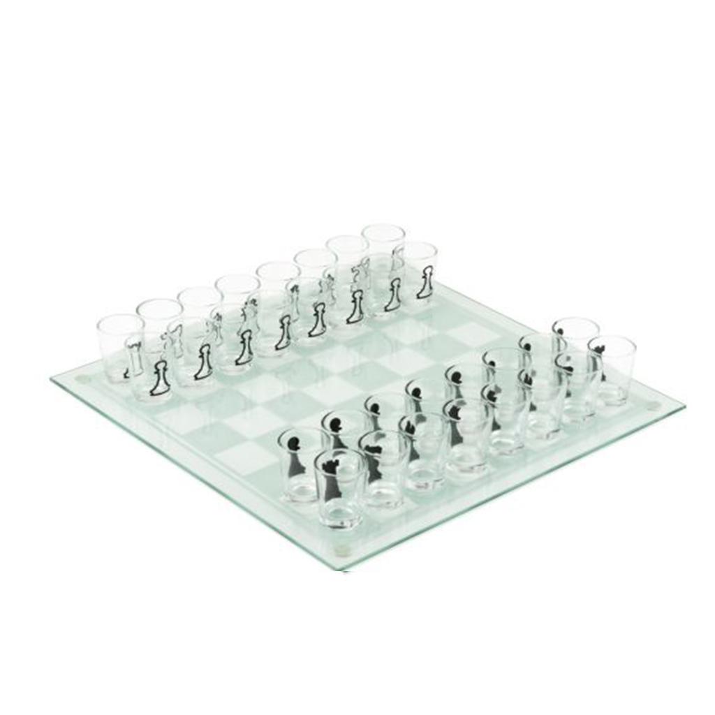 Tabla de shot de vidrio juego de ajedrez