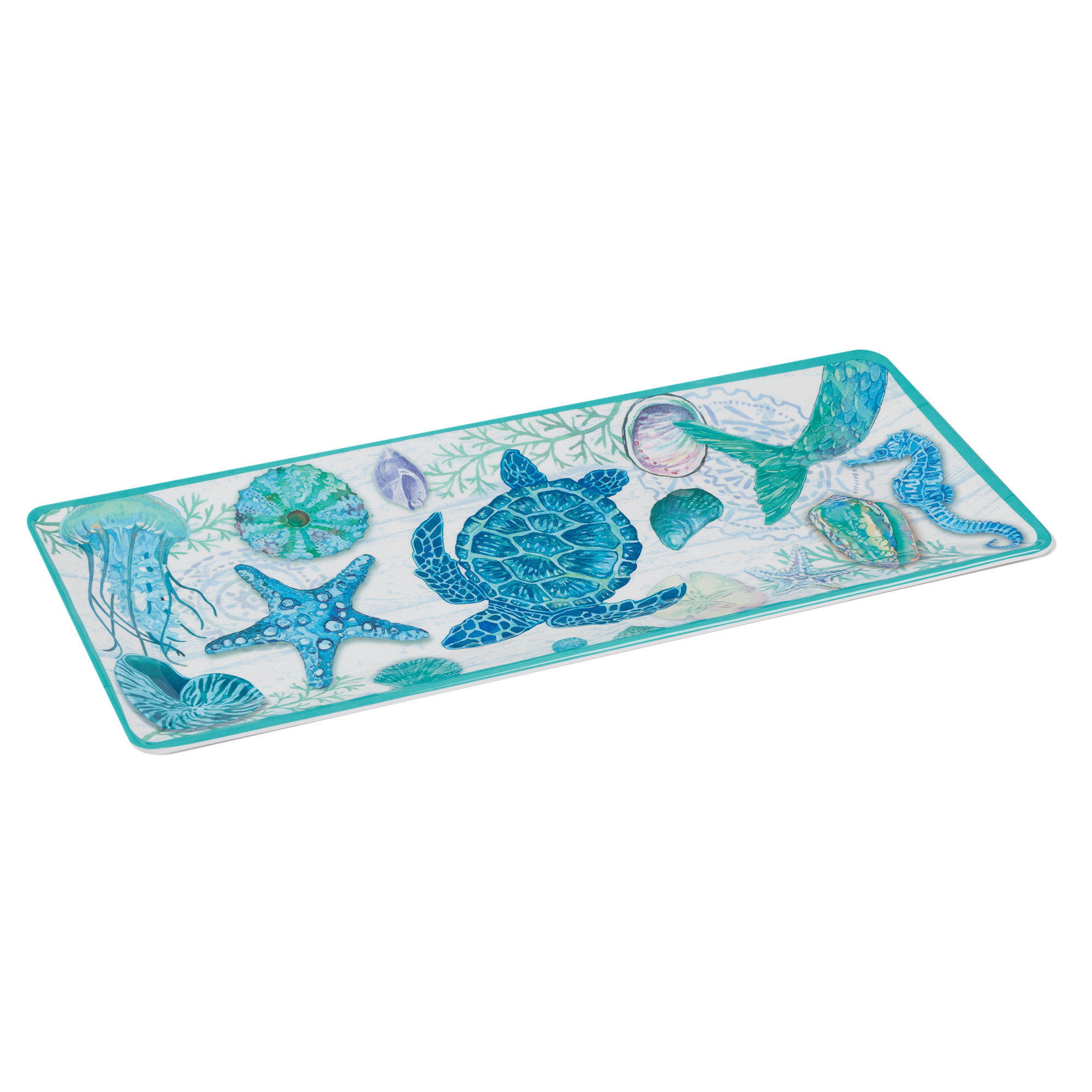Bandeja rectangular de melamina 19×8″  colección serene