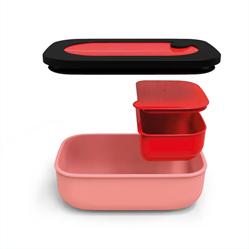 Contenedor con estuche rojo 20x12x7 cm