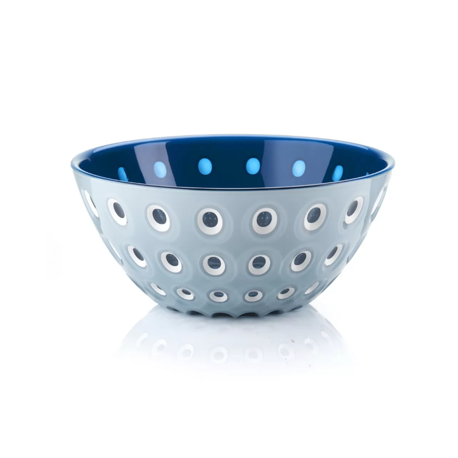 Bowl azul y blanco con circulos 20×9 cm