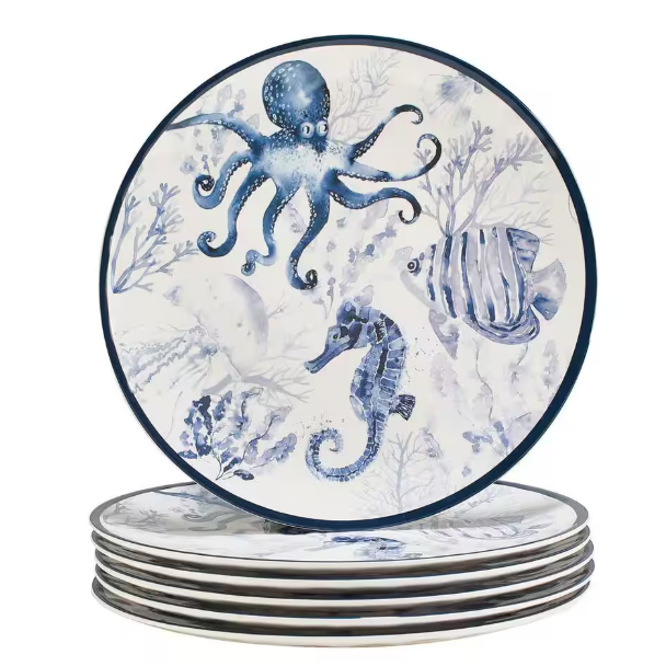 Set de 4 Platos Llano Sea Life