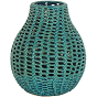 Jarron aqua diseño entretejido 10"