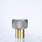 Vase vidrio café pedestal dorado 7" x 6"