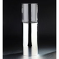 Candelabro cilindrico base plateada top vidrio 17.5" x 7"