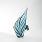 Figura pez vidrio color gris con azul 8.5" x 3" x 15.5"