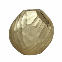 Jarron de aluminio amarillentado color champagne 14"