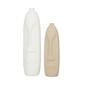 Jarron de cara de isla beige 15"