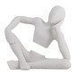 Escultura de cuarzo blanca sentada 16"x10"x15"