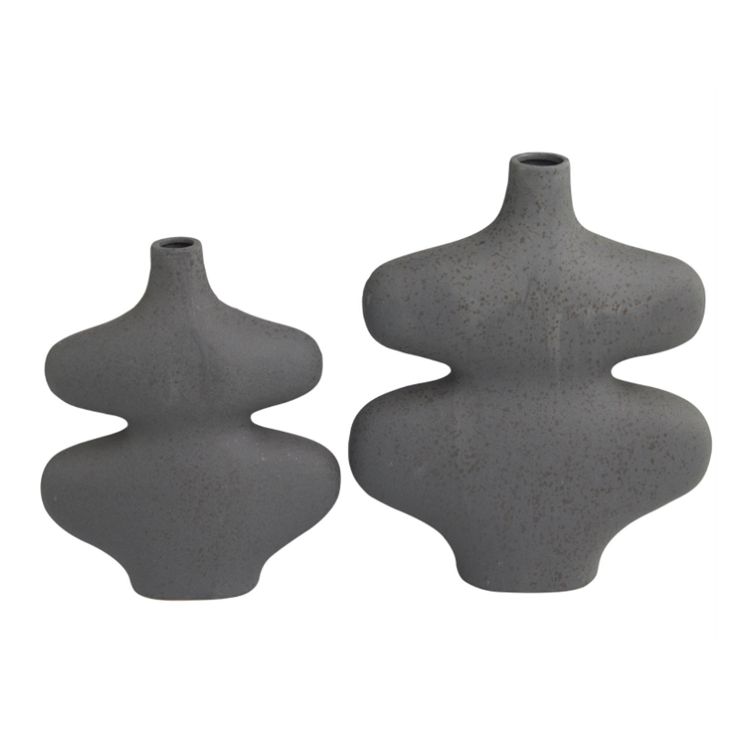 Jarron abstracto ceramica gris 11″