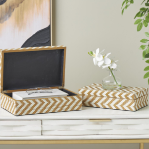 Caja Decorativa con Patrón Zigzag Grande