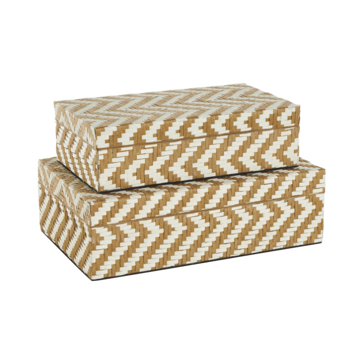 Caja Decorativa con Patrón Zigzag Pequeña