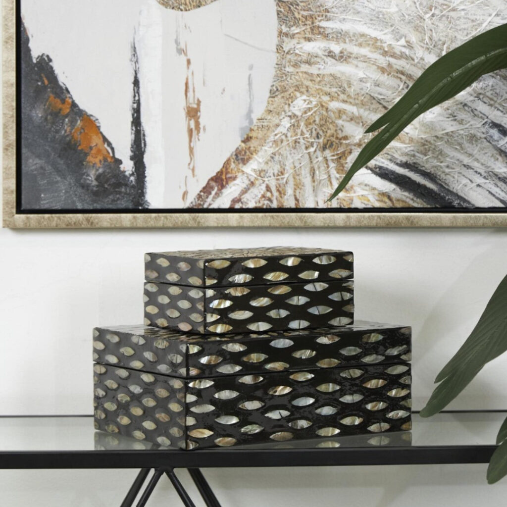 Caja Madre Perla, Negra 12"