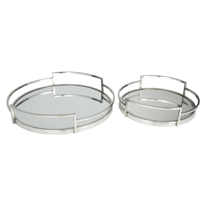 Bandeja Plateada con Espejo M