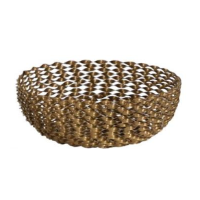 Cesta de Metal Decorativa Dorada M