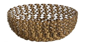 Cesta de Metal Decorativa Dorada M