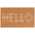 Alfombra hello  de piso 100% fibra de coco color café