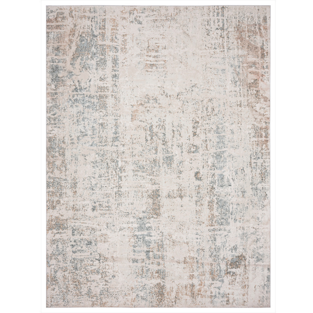 Alfombra 100 % poliester en tonos crema  2.39 x 3.00 mts