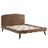 Cama king de madera color nuez