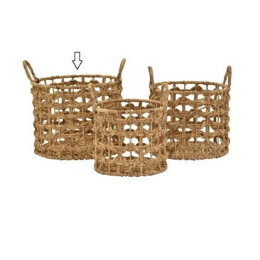 Canasta de jacinto color natural diseño entrelasado grande 18″ Canasta de jacinto color natural diseño entrelasado grande 18″