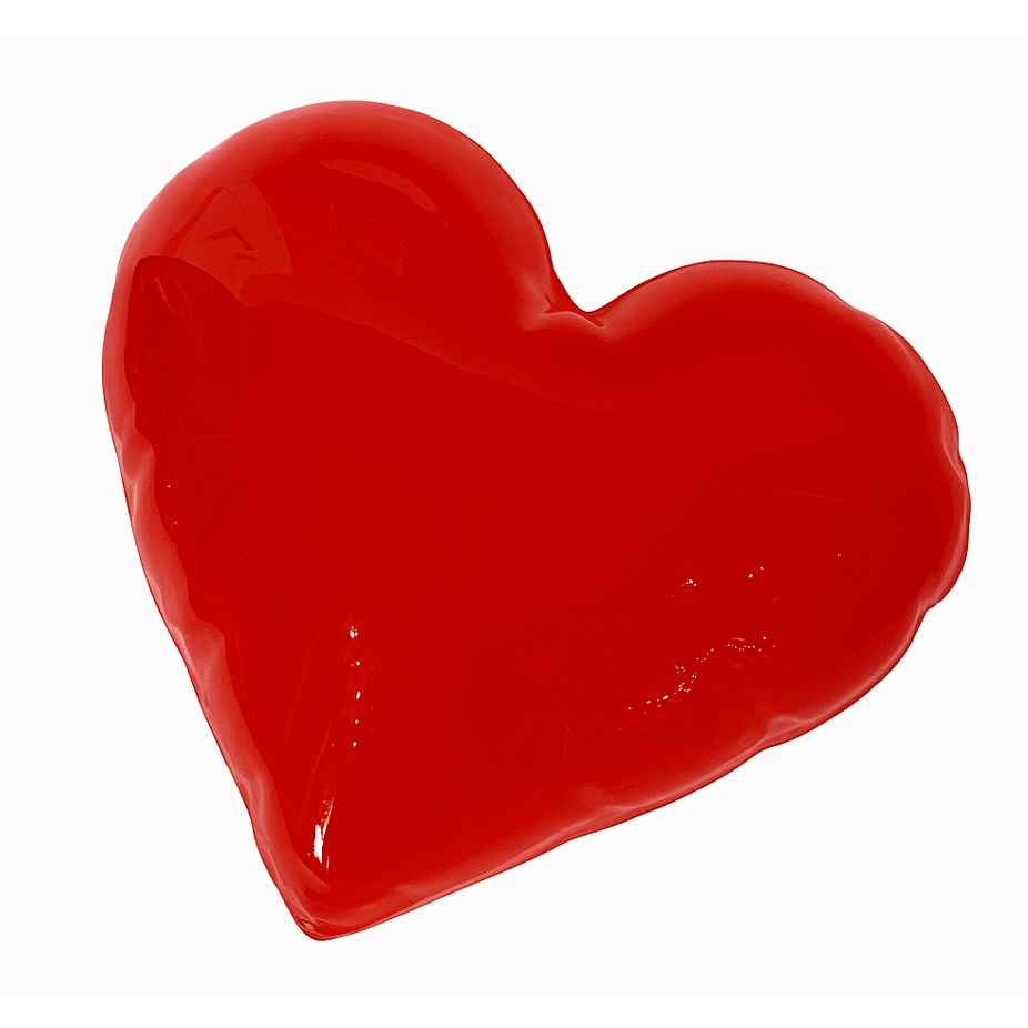 Escultura de corazon color rojo