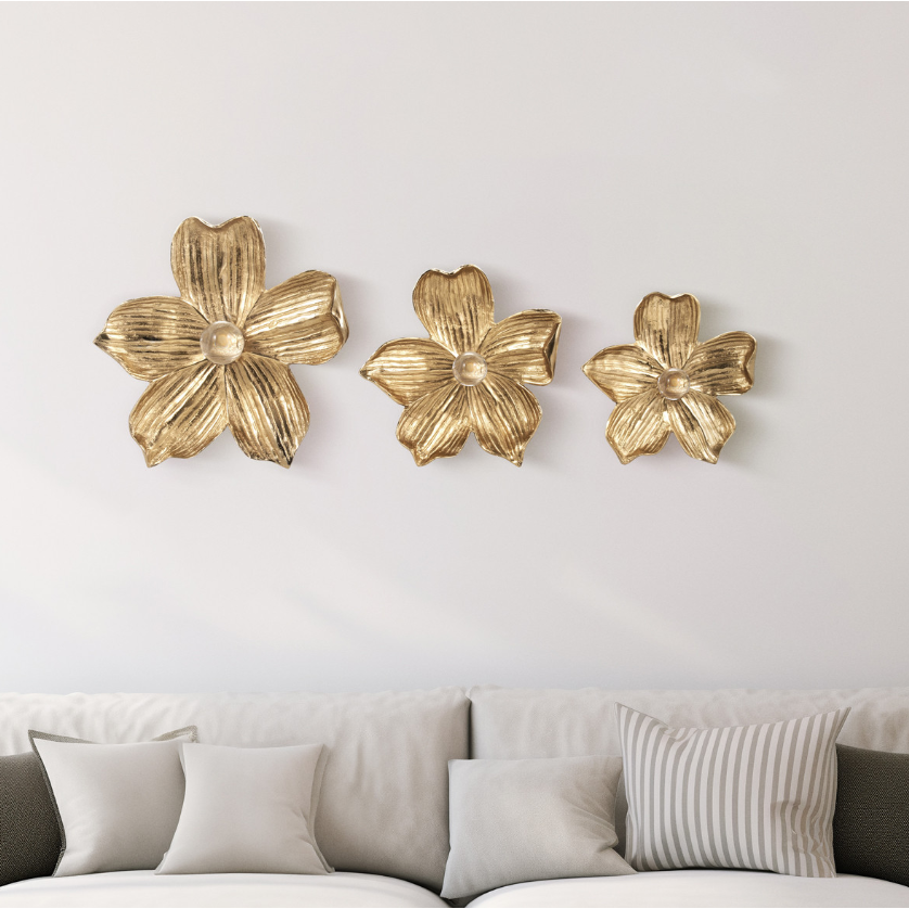 Flores Pared Rommie, Doradas