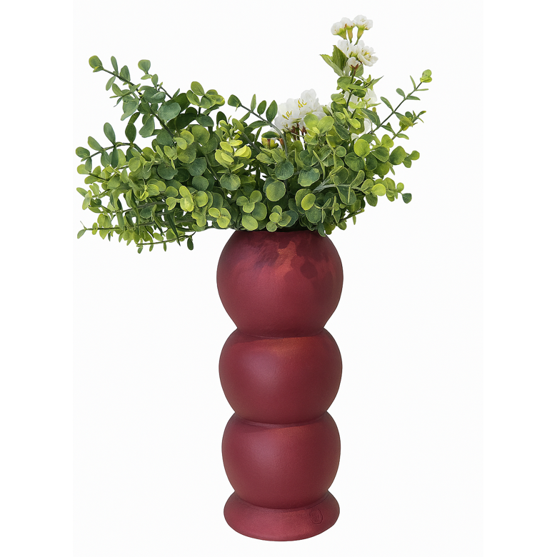 Florero Moldeado Alto Color Vino