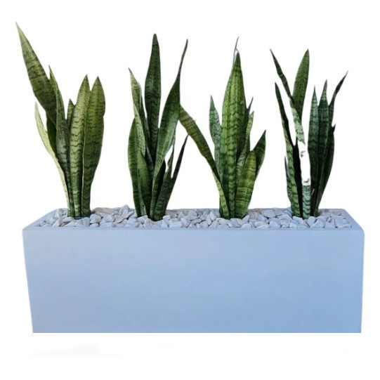 Maceta Rialdi jardinera pequena  blanco mate