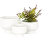Maceta de Ceramica, Blanca 8"