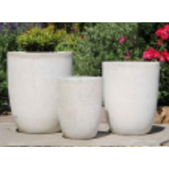 Maceta Milano Alta, Blanca 18″