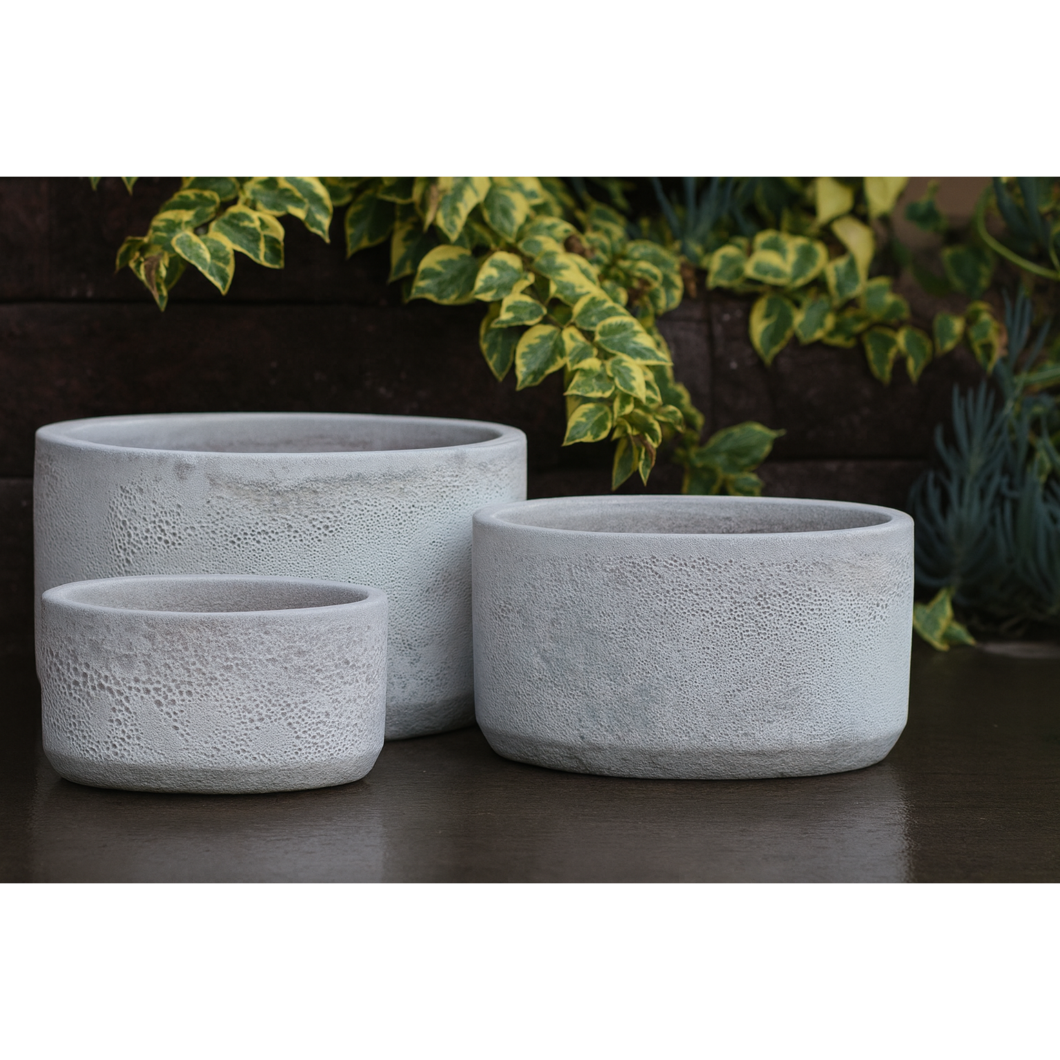 Maceta Redondo Media, Blanca 15″