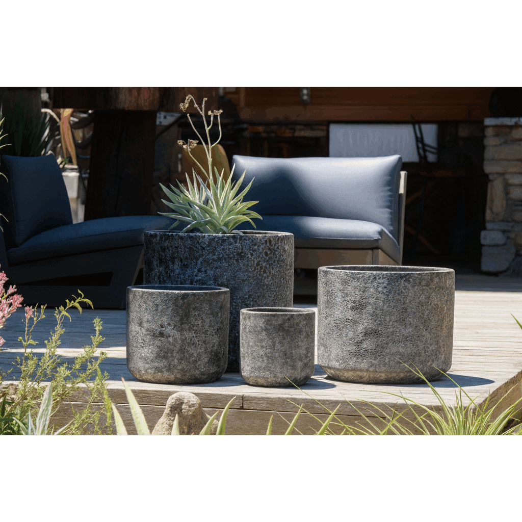 Maceta Redondo Media, Negra 13"