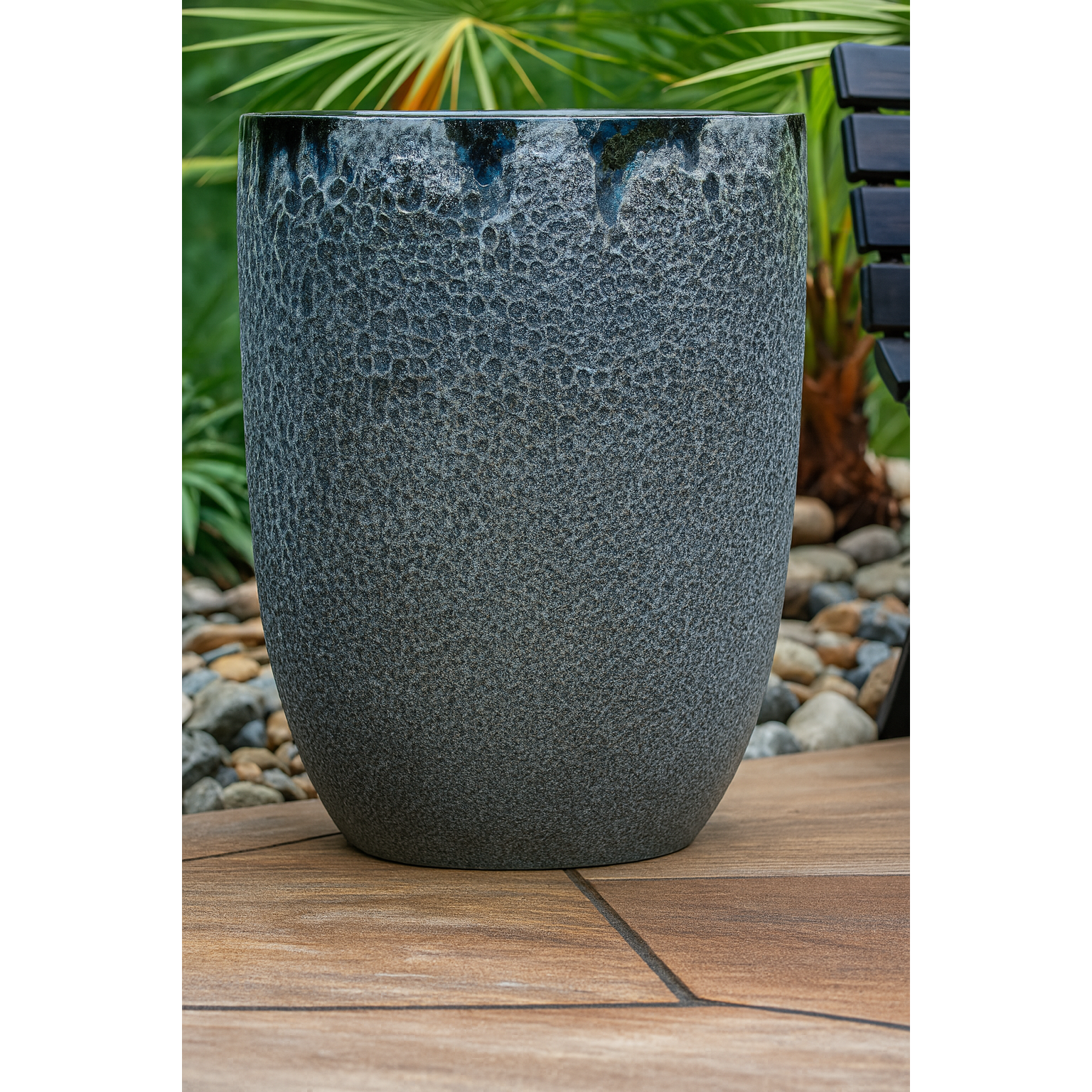 Maceta Milano Alta, Negra 23″