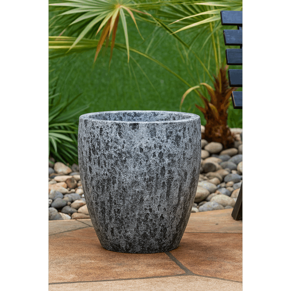 Maceta Milano Alta, Negra 14"