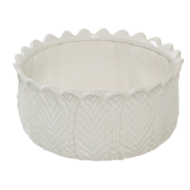 Maceta Leaf Baja, Beige, 10″